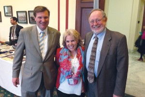 Rep. Don Young, R-Alaska, (right) was among the officials interested in hearing about the specialty fabrics industry from Martin Whitmer, ATA Lobbyist (left) and ATA president Mary Hennessey.